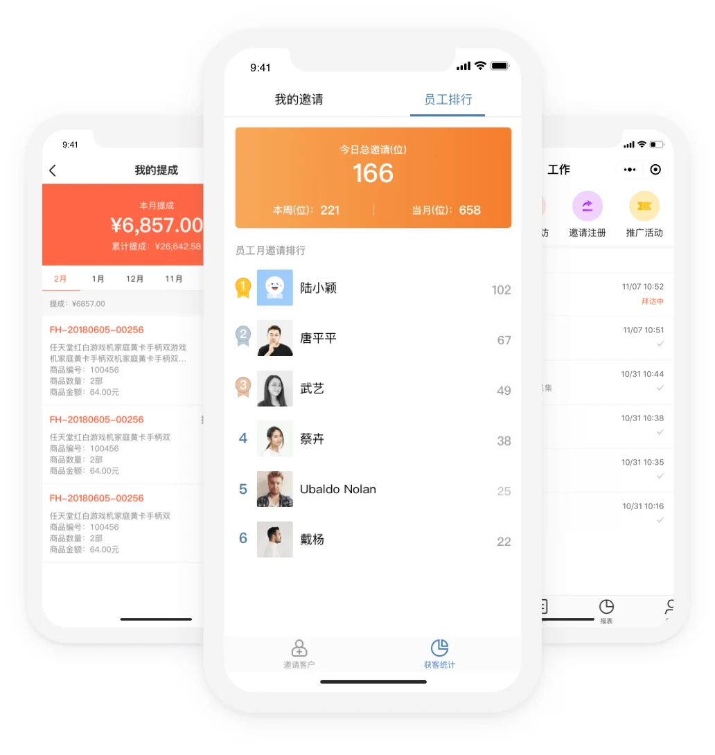 订货宝数码电器行业业务员邀请与业绩排行